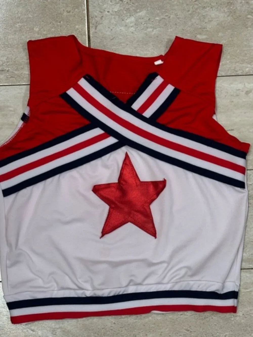 Girls White and Red Cheer Costume
